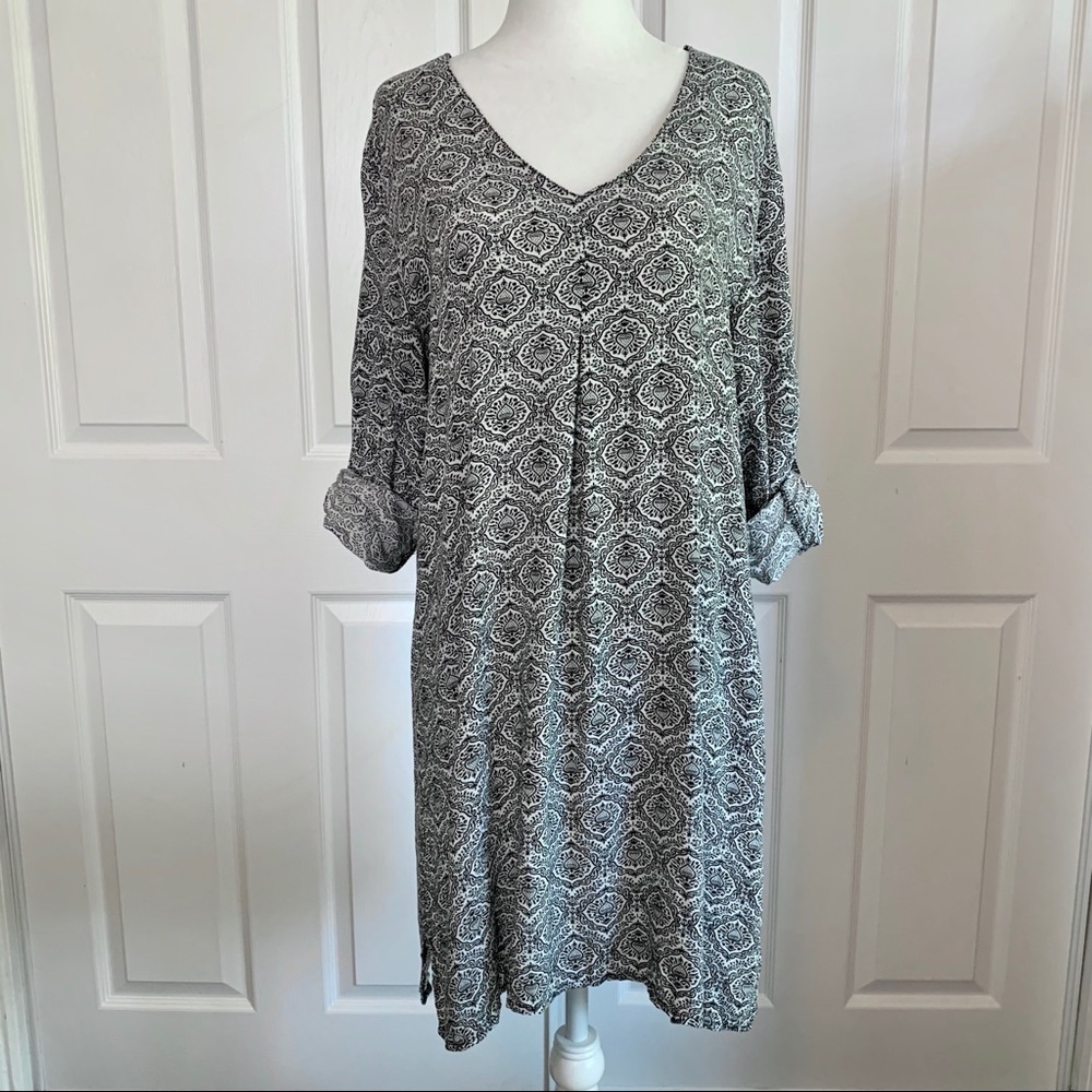 Zoya for Anthropologie Black and White Tunic Dress